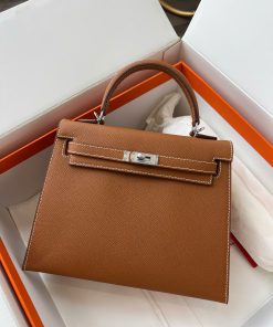 Alternative view of Classic Trapezoid Top Handle Flap Bag (Premium Epsom Collection)