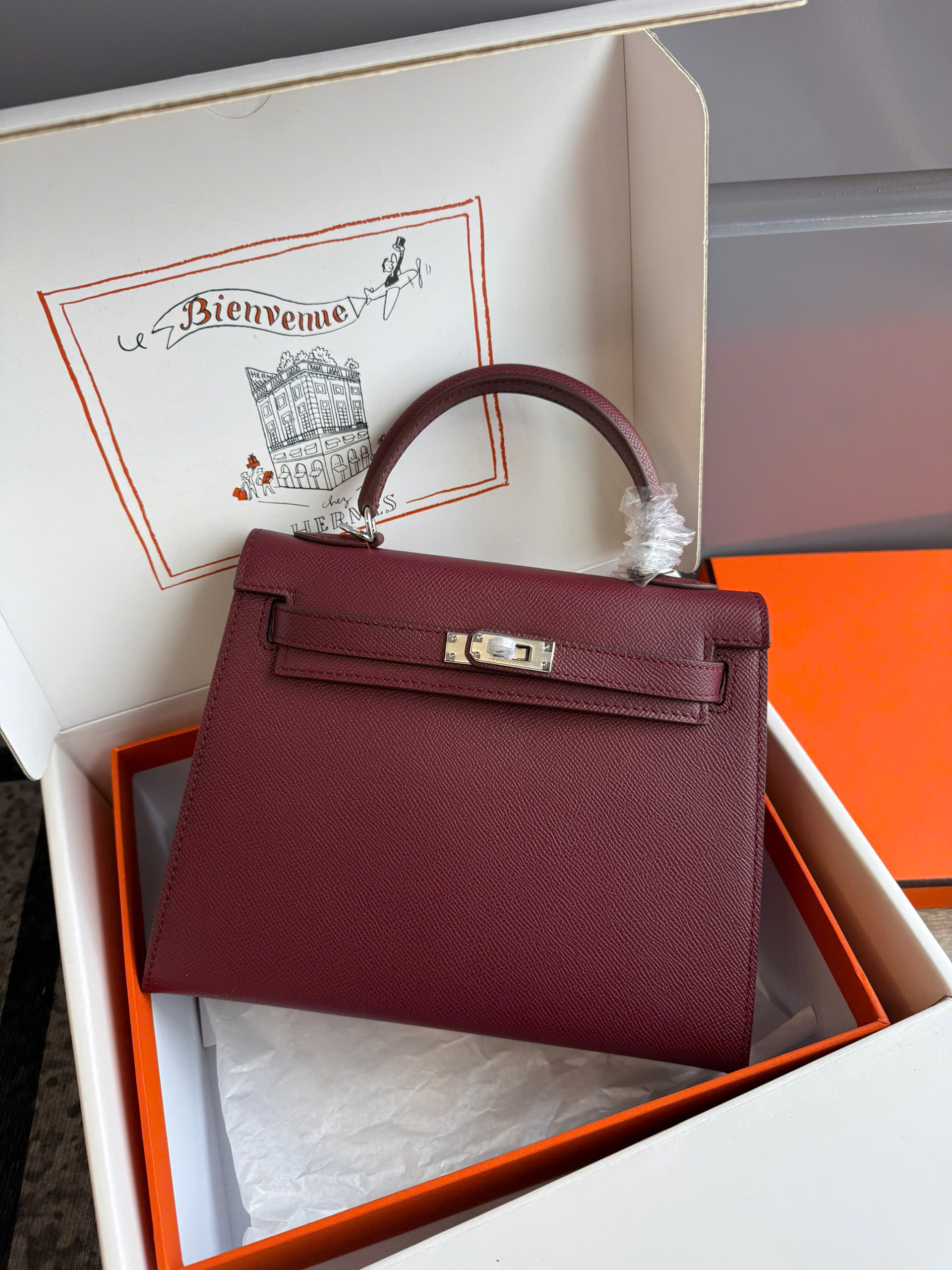 Classic Trapezoid Top Handle Flap Bag (Premium Epsom Collection) - Image 4