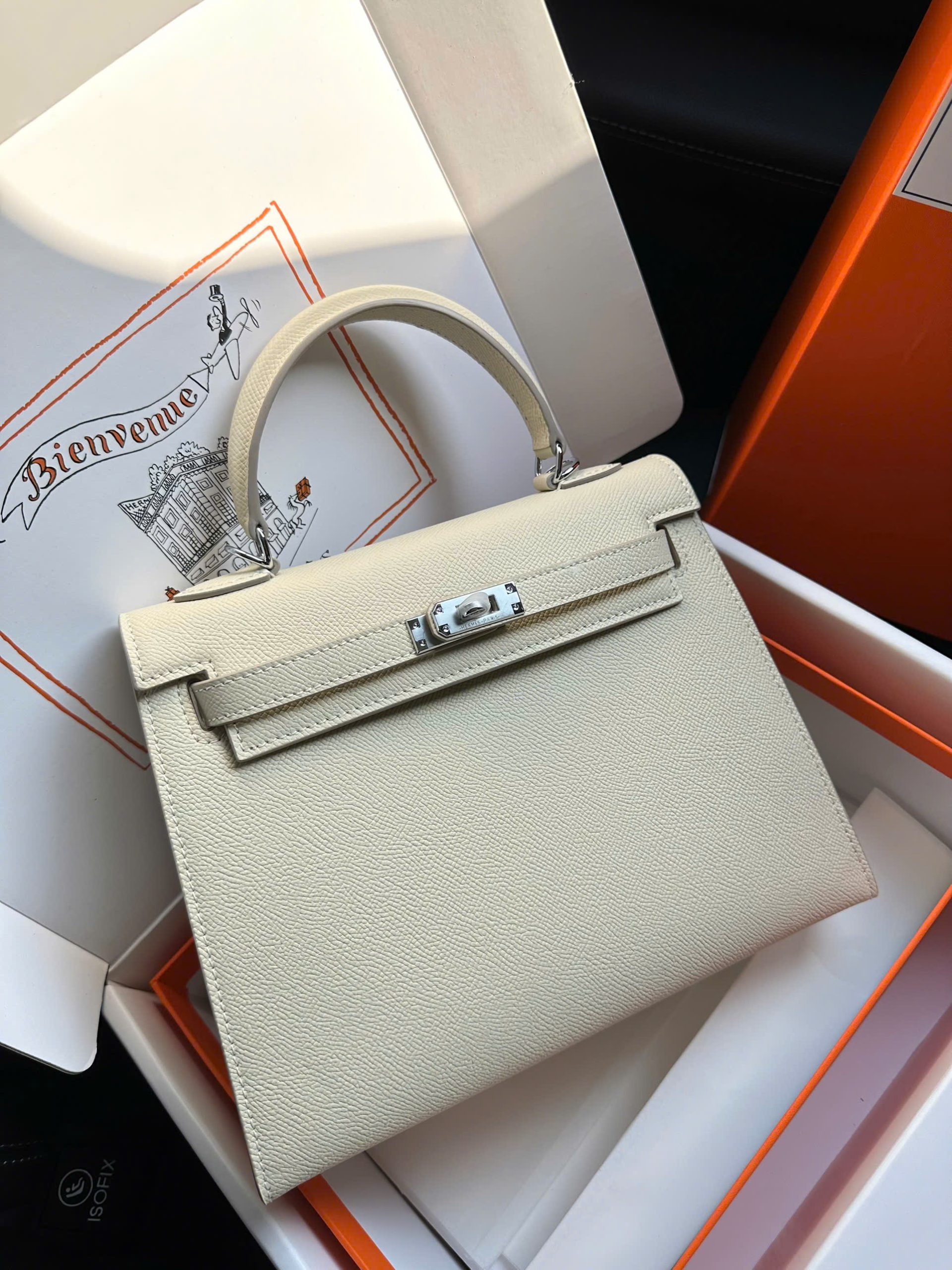 Classic Trapezoid Top Handle Flap Bag (Premium Epsom Collection)