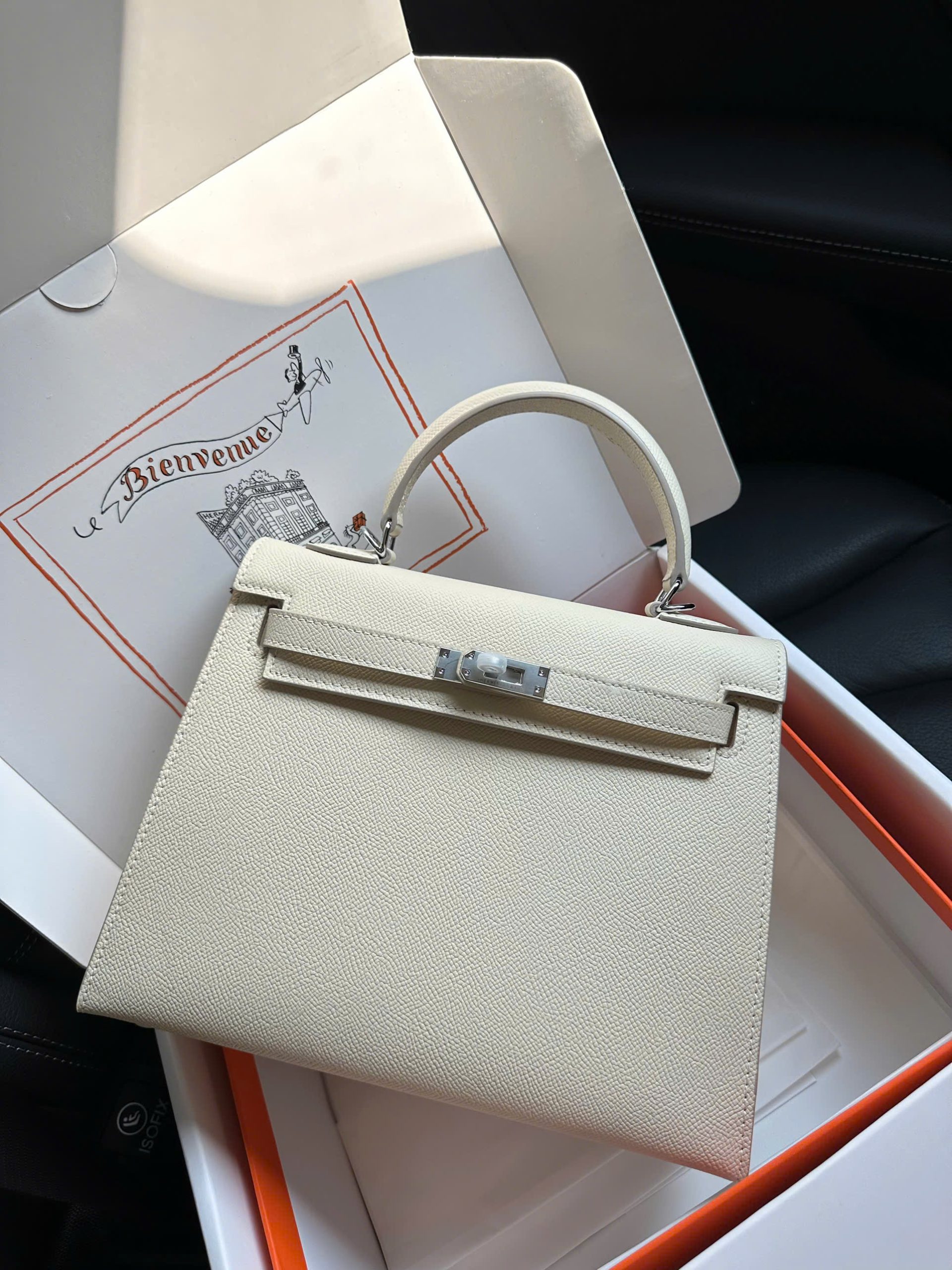 Classic Trapezoid Top Handle Flap Bag (Premium Epsom Collection) - Image 15