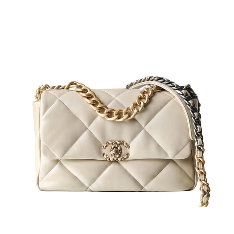 Chanel 19 Flap Bag Beige 30cm, Designer Handbags, Women’s Purse, luxury bags, Chanel bags
