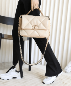 Alternative view of Chanel 19 Flap Bag Beige 30cm, Designer Handbags, Women’s Purse, luxury bags, Chanel bags