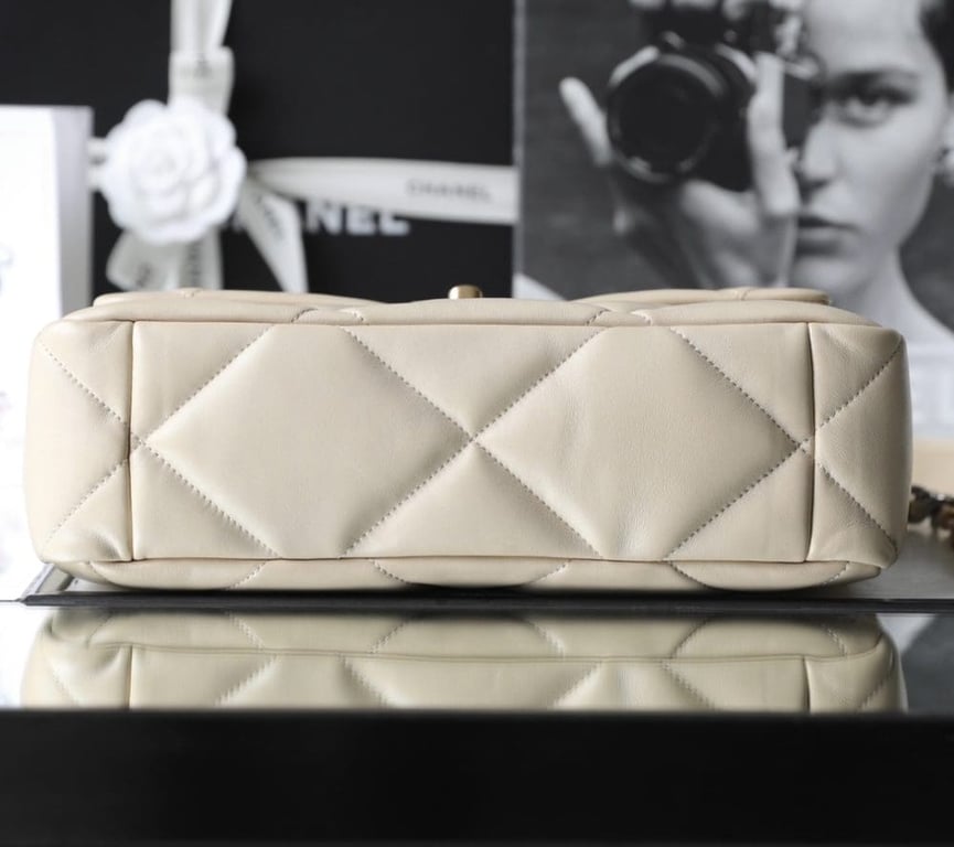 Chanel 19 Flap Bag Beige 30cm, Designer Handbags, Women’s Purse, luxury bags, Chanel bags - Image 4