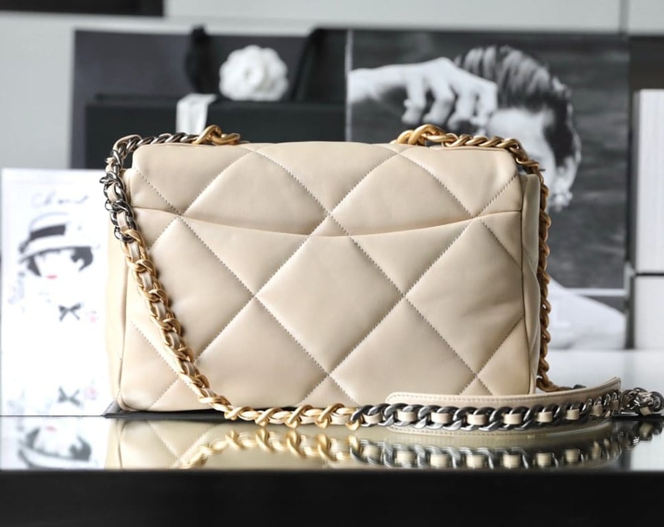 Chanel 19 Flap Bag Beige 30cm, Designer Handbags, Women’s Purse, luxury bags, Chanel bags - Image 6