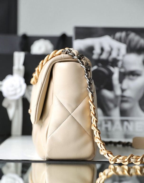 Chanel 19 Flap Bag Beige 30cm, Designer Handbags, Women’s Purse, luxury bags, Chanel bags - Image 8