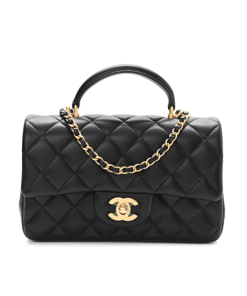 Chanel Mini Flap Bag With Top Handle Black 20Cm As2431, Designer Handbags, Women’s Purse, luxury bags, Chanel bags