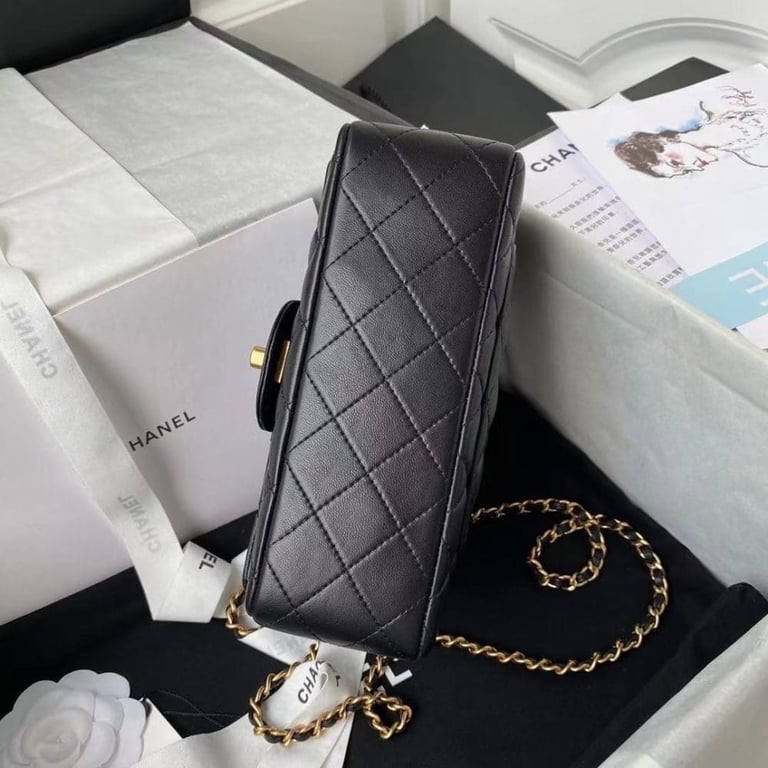 Chanel Mini Flap Bag With Top Handle Black 20Cm As2431, Designer Handbags, Women’s Purse, luxury bags, Chanel bags - Image 6