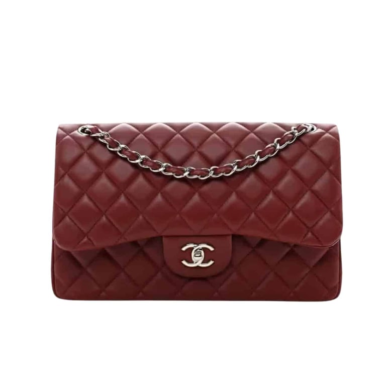 Chanel Classic Double Flap Bag Plum Red 25.5Cm/10in, Designer Handbags, Women’s Purse, luxury bags, Chanel bags