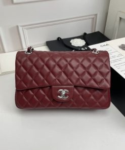 Alternative view of Chanel Classic Double Flap Bag Plum Red 25.5Cm/10in, Designer Handbags, Women’s Purse, luxury bags, Chanel bags