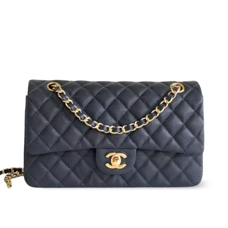 Chanel Classic Flap Bag 25 cm Navy Blue Gold-Tone Hardware A01112, Designer Handbag, Women’s Purse, Designer Handbags, Women’s Purse, luxury bags, Chanel bags