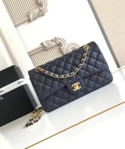 Alternative view of Chanel Classic Flap Bag 25 cm Navy Blue Gold-Tone Hardware A01112, Designer Handbag, Women’s Purse, Designer Handbags, Women’s Purse, luxury bags, Chanel bags