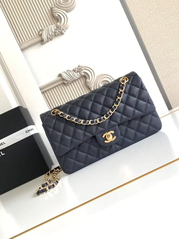 Chanel Classic Flap Bag 25 cm Navy Blue Gold-Tone Hardware A01112, Designer Handbag, Women’s Purse, Designer Handbags, Women’s Purse, luxury bags, Chanel bags - Image 2