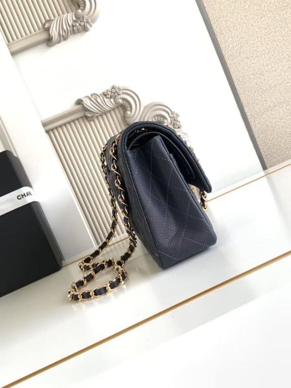 Chanel Classic Flap Bag 25 cm Navy Blue Gold-Tone Hardware A01112, Designer Handbag, Women’s Purse, Designer Handbags, Women’s Purse, luxury bags, Chanel bags - Image 4