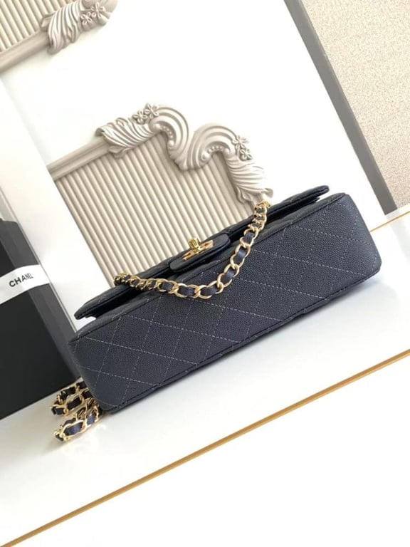 Chanel Classic Flap Bag 25 cm Navy Blue Gold-Tone Hardware A01112, Designer Handbag, Women’s Purse, Designer Handbags, Women’s Purse, luxury bags, Chanel bags - Image 6