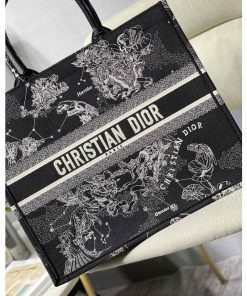 Alternative view of Christian Dior Large Book Tote Black Toile de Jouy Zodiac Embroidery, Designer Handbags, Womens Purse, luxury bags
