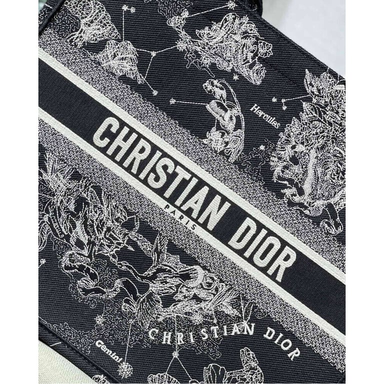 Christian Dior Large Book Tote Black Toile de Jouy Zodiac Embroidery, Designer Handbags, Womens Purse, luxury bags - Image 3