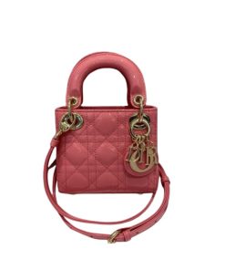 Christian Dior Micro Lady Dior Bag Pink Patent Cannage Calfskin, Designer Handbags, Womens Purse, luxury bags