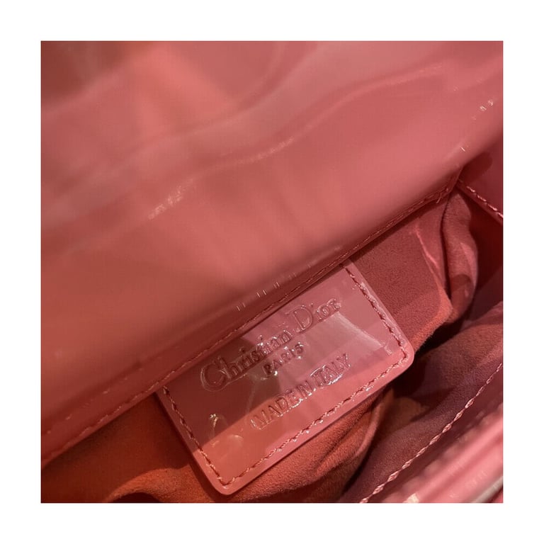 Christian Dior Micro Lady Dior Bag Pink Patent Cannage Calfskin, Designer Handbags, Womens Purse, luxury bags - Image 9