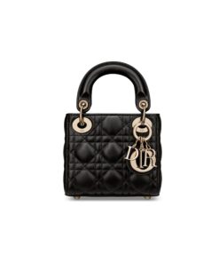 Christian Dior Micro Lady Dior Bag Black Cannage Lambskin, Designer Handbags, Womens Purse, luxury bags
