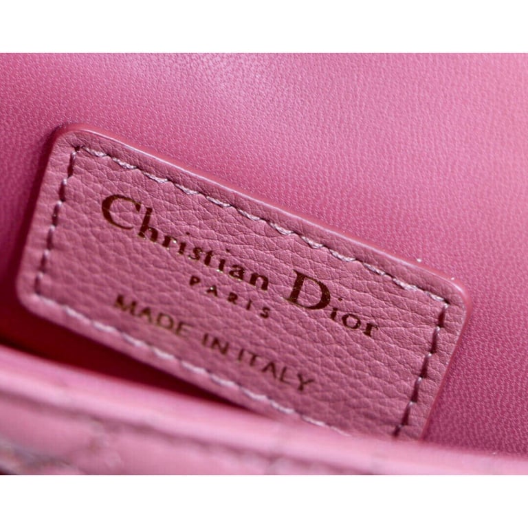 Christian Dior Micro Caro Bag Yarrow Pink Supple Cannage Calfskin, Designer Handbags, Womens Purse, luxury bags - Image 11
