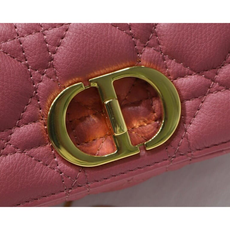 Christian Dior Micro Caro Bag Yarrow Pink Supple Cannage Calfskin, Designer Handbags, Womens Purse, luxury bags - Image 5