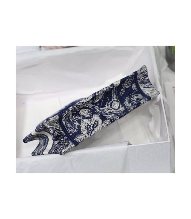 Christian Dior Mini Book Tote Blue Toile de Jouy Reverse Embroidery, Designer Handbags, Womens Purse, luxury bags - Image 8