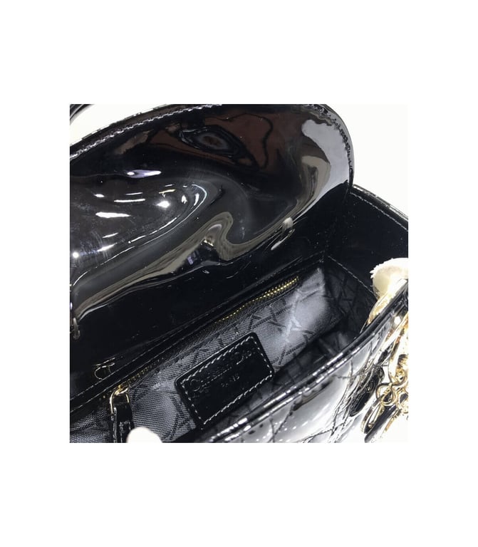 Christian Dior Mini Lady Dior Bag Black Patent Cannage Calfskin 17cm, Designer Handbags, Womens Purse, luxury bags - Image 13