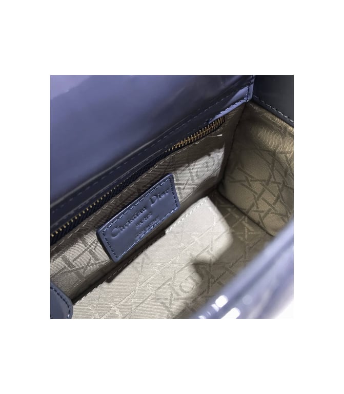 Christian Dior Mini Lady Dior Bag Blue Patent Cannage Calfskin, Designer Handbags, Womens Purse, luxury bags - Image 11