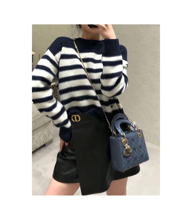 Christian Dior Mini Lady Dior Bag Blue Patent Cannage Calfskin, Designer Handbags, Womens Purse, luxury bags - Image 3