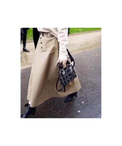Alternative view of Christian Dior Mini Lady Dior Bag Black Calfskin with Platinum Beaded Cannage Embroidery, Designer Handbags, Womens Purse, luxury bags