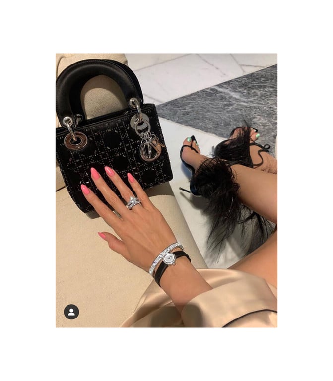 Christian Dior Mini Lady Dior Bag Black Calfskin with Platinum Beaded Cannage Embroidery, Designer Handbags, Womens Purse, luxury bags - Image 4