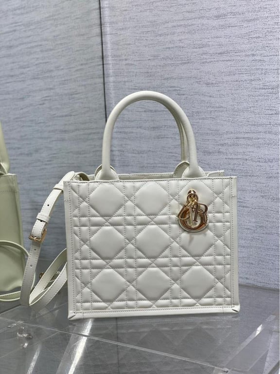 Christian Dior Small Book Tote Latte Macrocannage Calfskin 26cm, Designer Handbags, Womens Purse, luxury bags