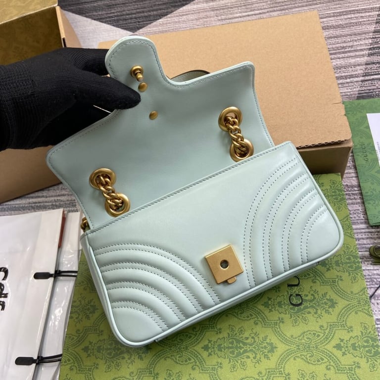 Gucci GG Marmont Matelasse Mini Bag Pale Green - Image 11