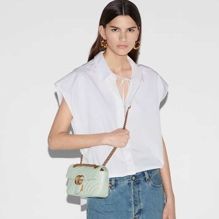 Gucci GG Marmont Matelasse Mini Bag Pale Green - Image 2