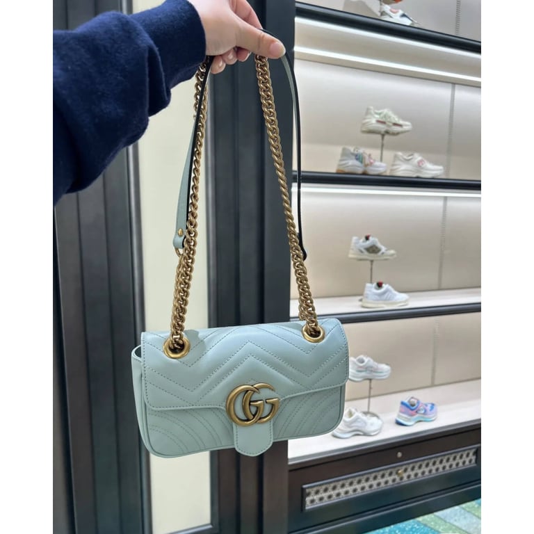 Gucci GG Marmont Matelasse Mini Bag Pale Green - Image 4