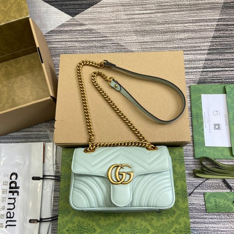 Gucci GG Marmont Matelasse Mini Bag Pale Green - Image 5