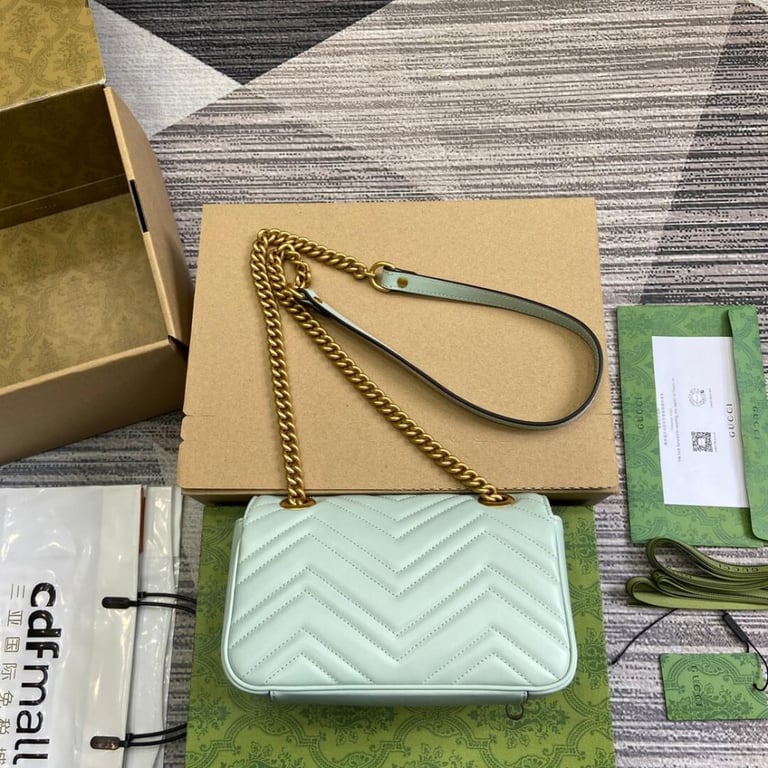 Gucci GG Marmont Matelasse Mini Bag Pale Green - Image 6
