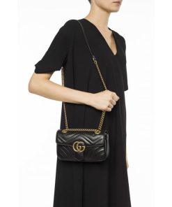 Alternative view of Gucci GG Marmont Matelasse Chevron Leather Mini Bag Black