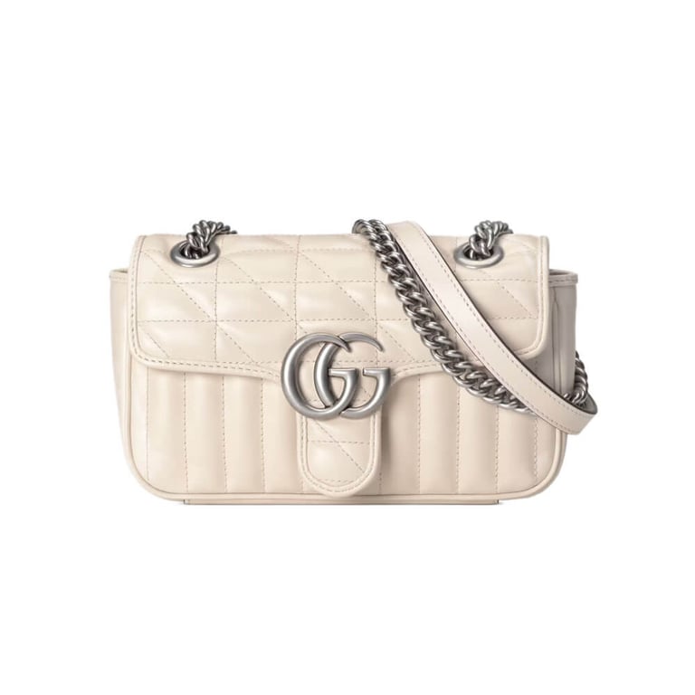 Gucci GG Marmont Mini Shoulder Bag White