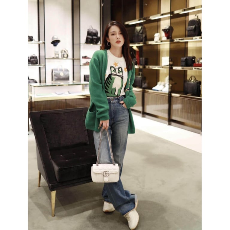 Gucci GG Marmont Mini Shoulder Bag White - Image 3
