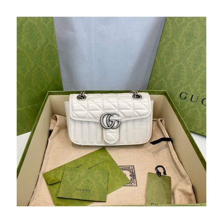 Gucci GG Marmont Mini Shoulder Bag White - Image 4