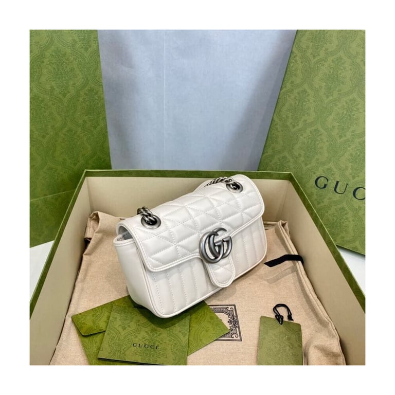 Gucci GG Marmont Mini Shoulder Bag White - Image 5