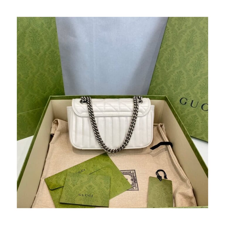 Gucci GG Marmont Mini Shoulder Bag White - Image 6