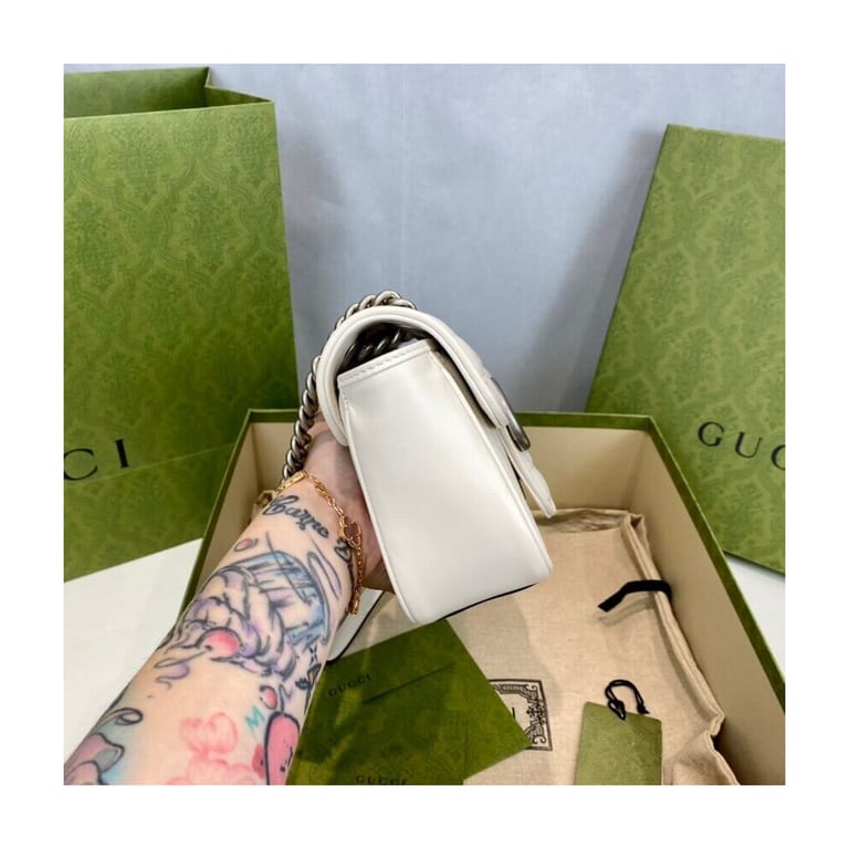 Gucci GG Marmont Mini Shoulder Bag White - Image 8