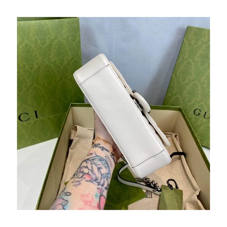 Gucci GG Marmont Mini Shoulder Bag White - Image 9