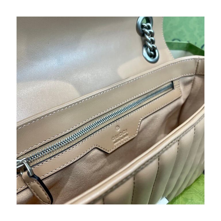Gucci GG Marmont Small Shoulder Bag Beige - Image 12