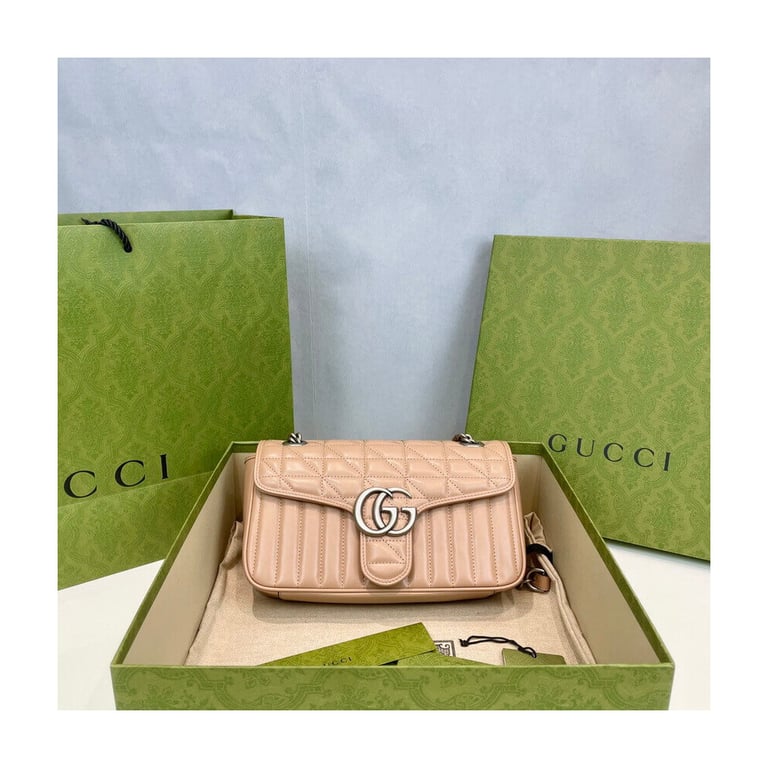 Gucci GG Marmont Small Shoulder Bag Beige - Image 3