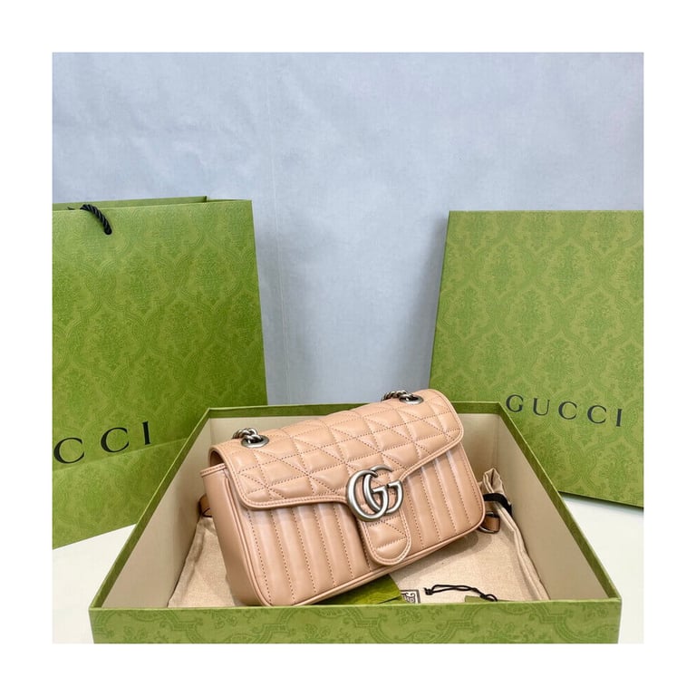 Gucci GG Marmont Small Shoulder Bag Beige - Image 4