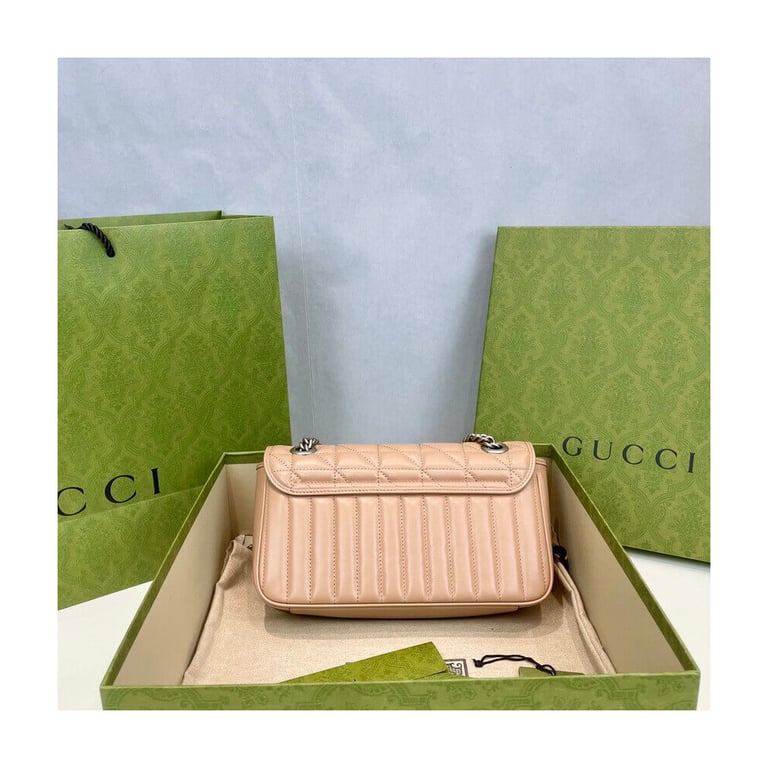 Gucci GG Marmont Small Shoulder Bag Beige - Image 5