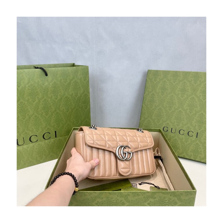 Gucci GG Marmont Small Shoulder Bag Beige - Image 6